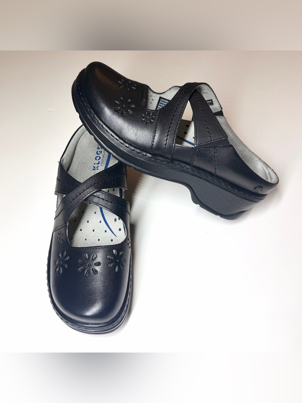 Klogs Footwear Womens Black Leather Carolina Comfort Shoes  Size- 10 M